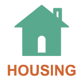 icon of house with text reading "housing"