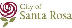 city of santa rosa logo with rose drawing